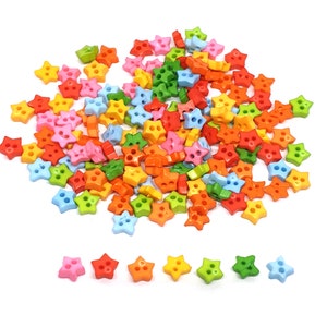 200 pcs tiny star buttons 4mm mix color for doll crafts costume image 2