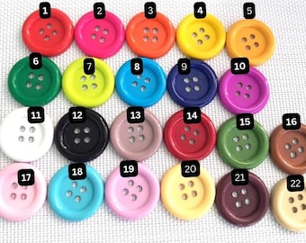 10 pcs Big buttons 4 holes size 33 mm for sewing crafts accessories,  assorted colors, u pick