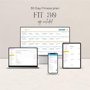 30 Day Fitness Program With App Included, Workout Plan, Fit30, Fat Loss, Muscle Build, Tone.