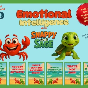Cartes de régulation émotionnelle Snappy & Sage pour enfants Jeu de cartes à imprimer sur les sentiments pour enseigner l'autorégulation et l'intelligence émotionnelle