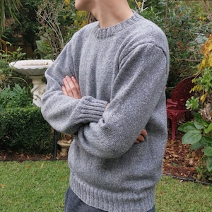 Knitting Wanderer Sweater Pattern, Classic Comfy Sweater, Crew Neck Set in Sleeve Knit Pullover, Beginner Simple Knit Jumper Cardigan XS-5XL image 9