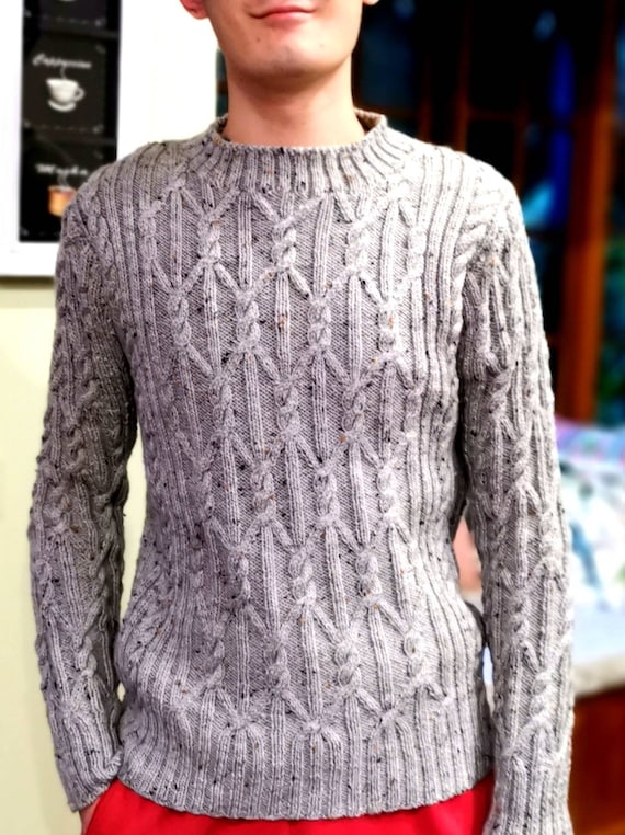 【YOURNUS】Riga Wool Cable Knit Tara Lace Ribbon Cable Knit Pullover Sweater