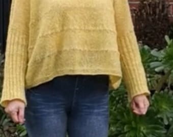 Knitting Pattern - Sunkissed Oversized Sweater x Drop Shoulder Pullover x Relaxed Spring Autumn Sweater No Frill Beginner Knitting Jumper