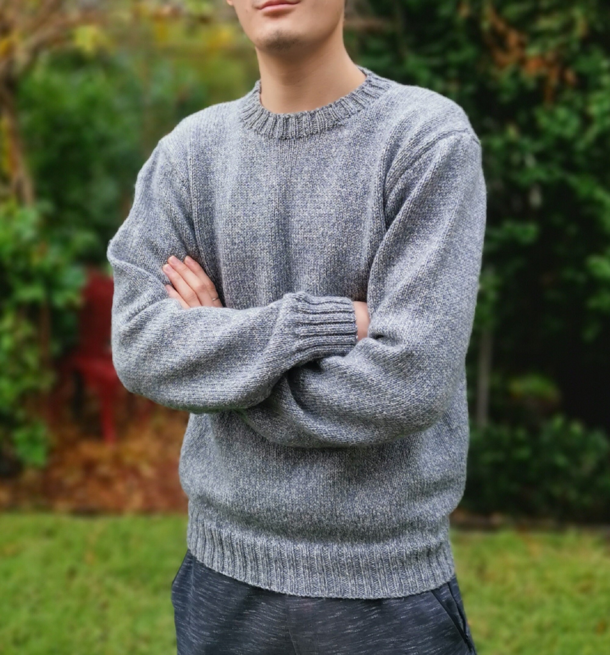 Knitting Wanderer Sweater Pattern, Classic Comfy Sweater, Crew Neck Set