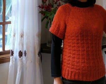 Modello per maglione lavorato a maglia Kokoda: pullover raglan senza cuciture dall'alto verso il basso (modello PDF)