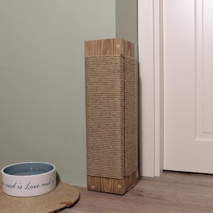 Medium Corner Cat Scratching Post | Wall-Mounted Scratcher | Wooden Cat Scratcher | Cat Scratch Board | Modern Cat Furniture | Cat Gift