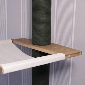 Tension Mounted Large Cat Tree with 2 Cat Hammocks, Floor to Ceiling Cat Tree Tower, Wooden Cat Tree with No-drill Installation image 16