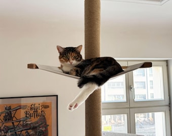Comfortable Cat Hammock, Floor to Ceiling Cat Tree, Durable Fabric