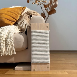 Eco Natural Couch Cat Scratcher, Couch Protect Cat Scratcher, Wooden Cat Scratching Post, Corner Cat Scratching Mat, Modern Cat Furniture
