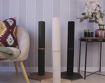 Natural Wood Cat Scratcher Post – Tall Modern Tower, Eco-Friendly Pine, Jute Rope Furniture