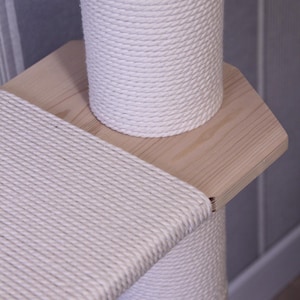 Tall Climber Cat Tree with Hammock, No-drill Tension Mounted Installation. Modern Floor to Ceiling Cat Tree Tower, Luxury Cat Tree image 11
