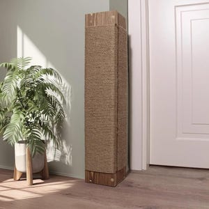 Corner Cat Scratching Tower | Cat Corner Protector Scratch Post | Wall Corner Scratcher for Cats | Natural Wood Cat Scratcher for Wall