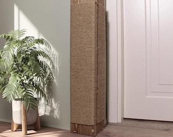 Corner Cat Scratching Tower | Cat Corner Protector Scratch Post | Wall Corner Scratcher for Cats | Natural Wood Cat Scratcher for Wall