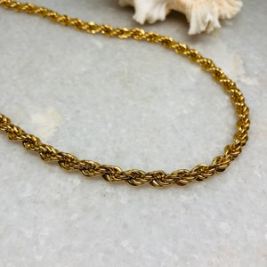 Vintage Chain signed Monet Gold Twist Thick Braided Heavy Wide Chain 24” long