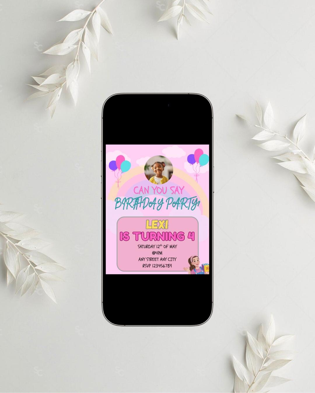 Ms Rachel Birthday Card Invitation Template - Etsy