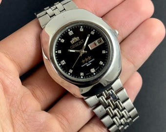 Orient 3 Star Automatic Watch – Vintage (Late 1990s–Early 2000s) | Caliber 46943 | Black Dial | 21 Jewels | Made in Japan