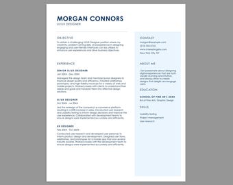 Modern CV-mall | Redigerbart professionellt CV och minimalistiskt CV | Direkt nedladdning | .docx- och .pdf-formatering ingår