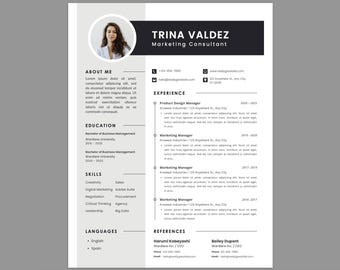 Minimalistisk CV-mall | Redigerbar CV-design | Professionell och modern CV-mall för omedelbar nedladdning