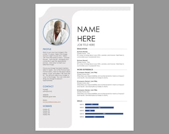 CV-mall för kreativ professionell personal | Lättredigerat CV med fotosektion | Direkt nedladdning | .docx- och .pdf-format ingår