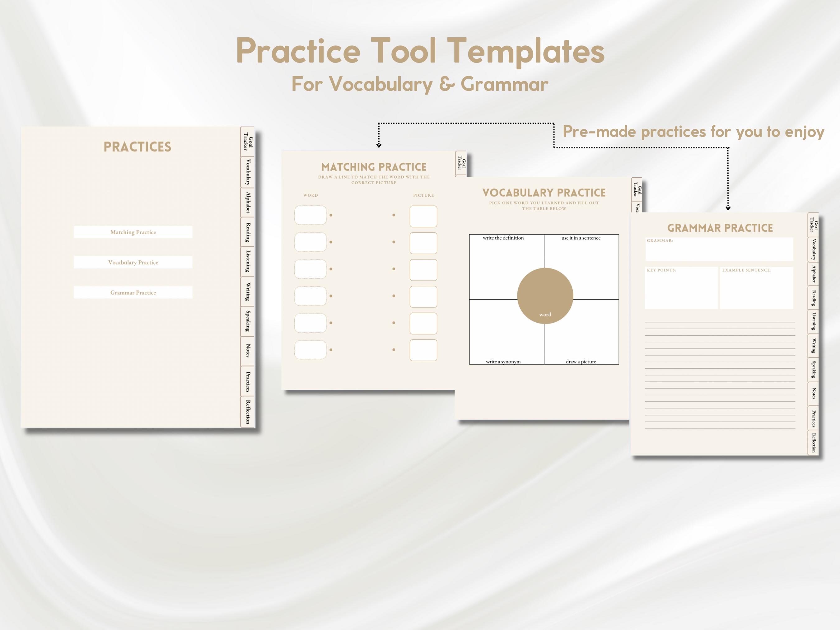 2025 Language Learning Planner and Notebook, Hyperlinked Workbook ...