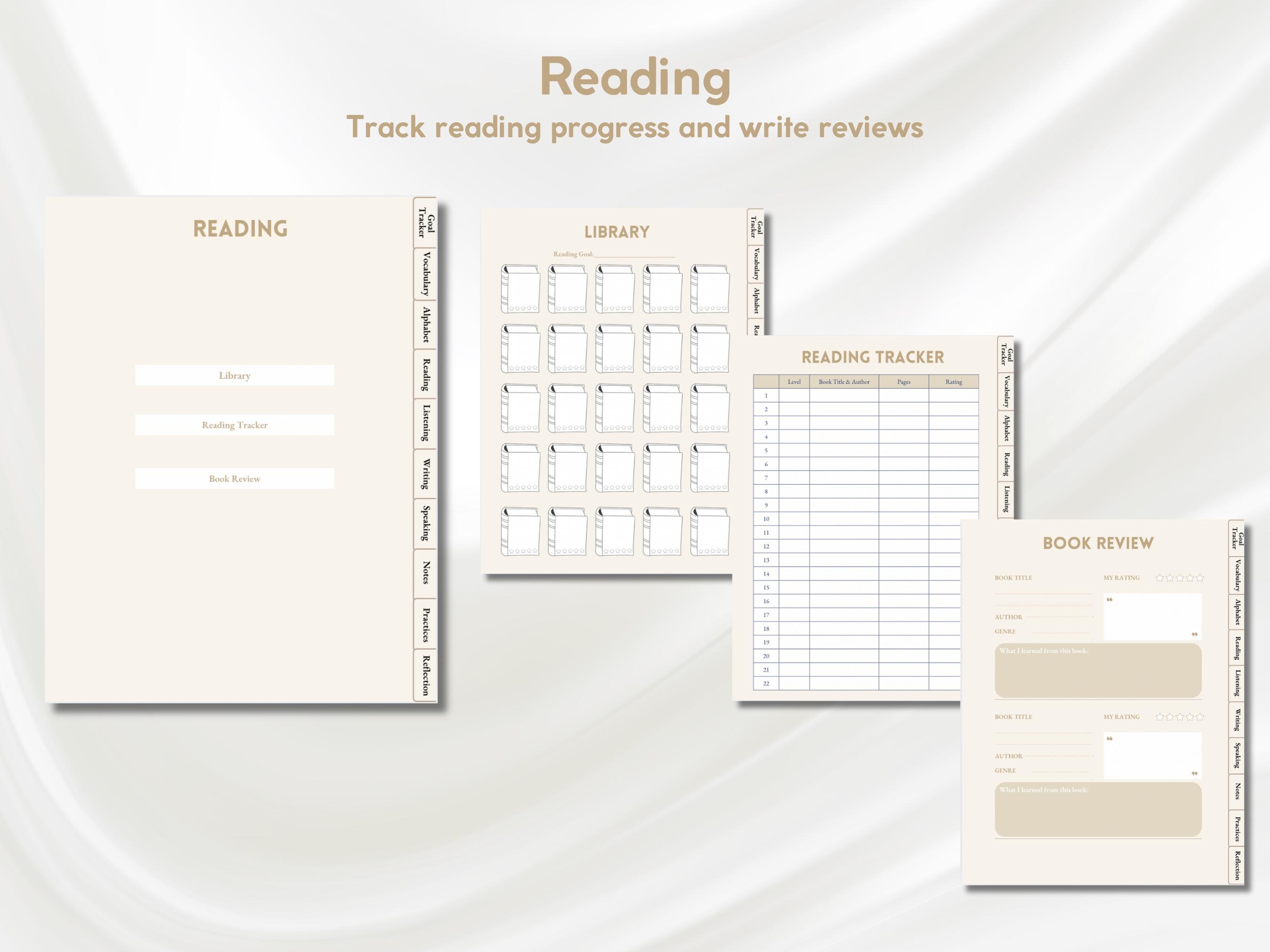 2025 Language Learning Planner and Notebook, Hyperlinked Workbook ...