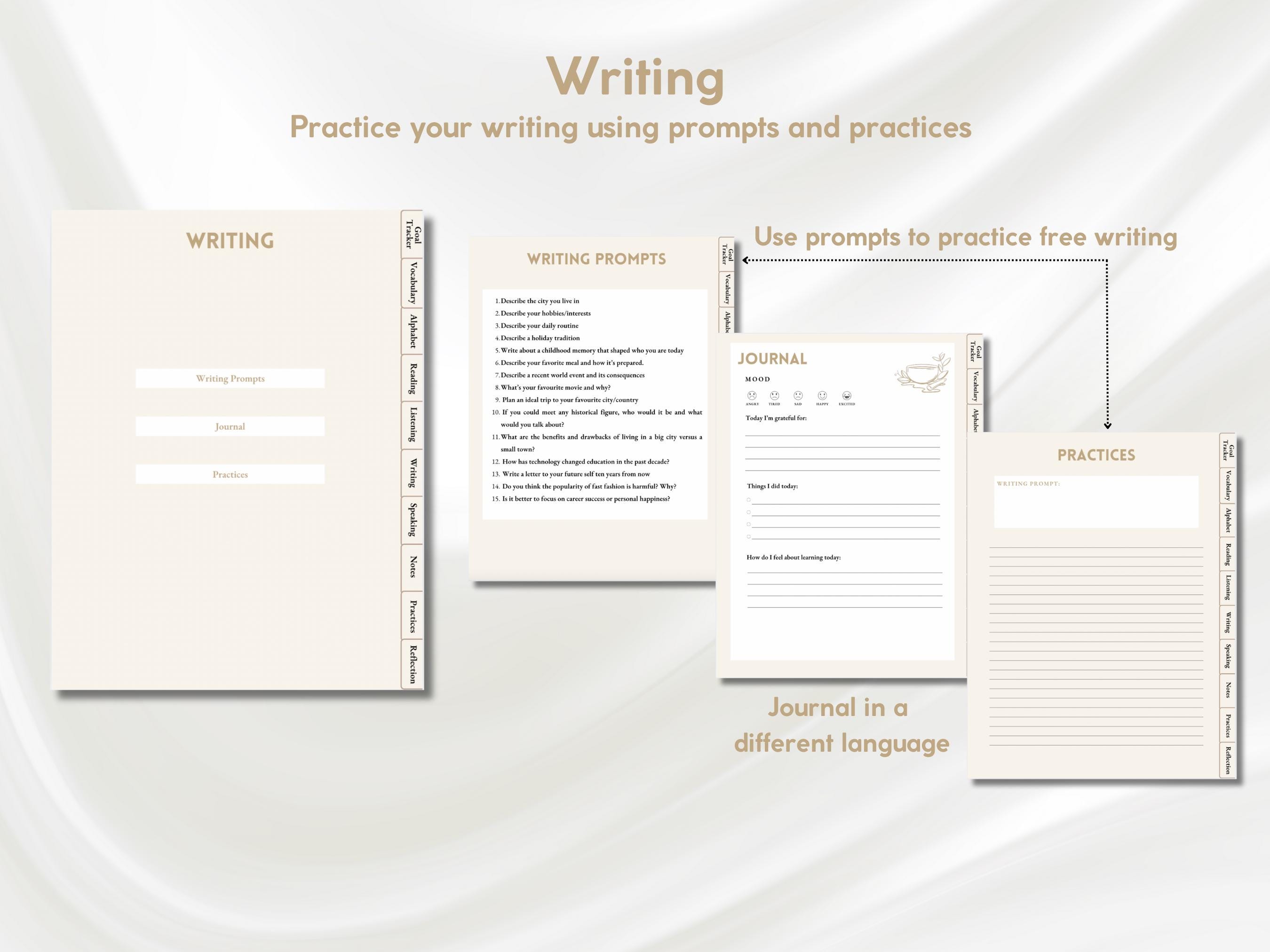 2025 Language Learning Planner and Notebook, Hyperlinked Workbook ...