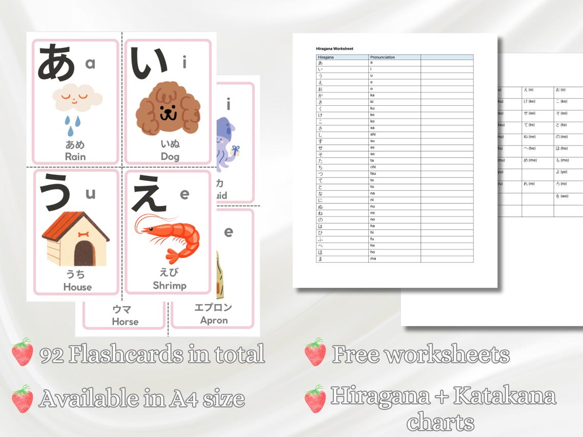Japanese Hiragana and Katakana Flashcards, Printable Flashcards ...