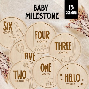 Lot de 13 cartes jalons mensuels pour nouveau-nés, accessoires photo pour la première année, souvenirs de bébé, suiveur de croissance mensuel