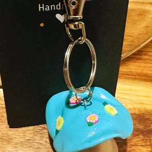 Handmade Mushroom Keychain: Moldable Clay, Non-Toxic