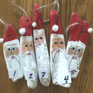 Beach driftwood Santa, Christmas ornament.