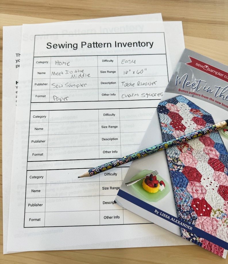Pattern Simple Inventory Form Sewing Pattern Inventory to Keep Your Patterns Organized (printable and ...