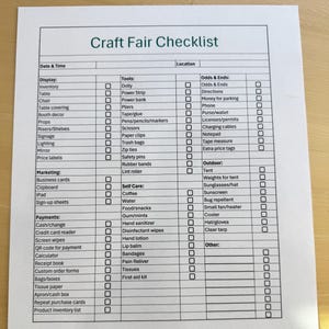 Lista de verificación para ferias de artesanía, mercados de creadores y más (archivos XLS y PDF incluidos, imprimibles y digitales) Actualizado para 2025