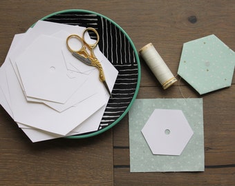 Hexagon English Paper Piecing Templates, Digital Download, 12 Different Sizes Available