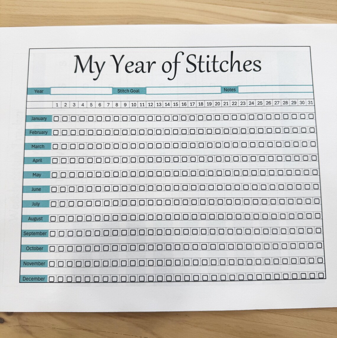 Stitch Habit Tracker for Cross Stitch and Embroidery (XLS and PDF Files ...