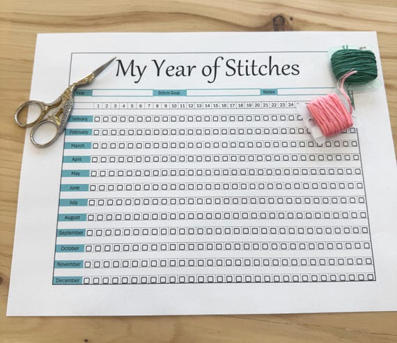 Stitch Habit Tracker for Cross Stitch and Embroidery (XLS and PDF files included - printable and digital) Updated for 2026