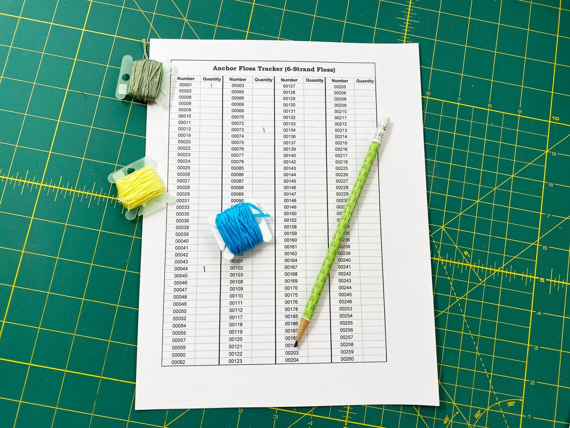Anchor Embroidery Floss Inventory Tracker digital PDF and Etsy