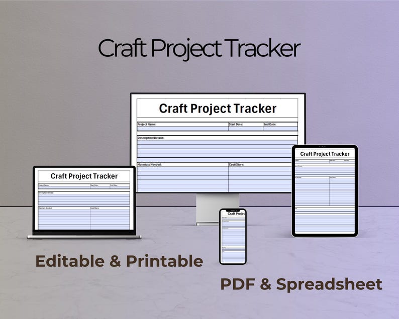 Craft Project Tracker and Planner for the Minimalist (printable ...