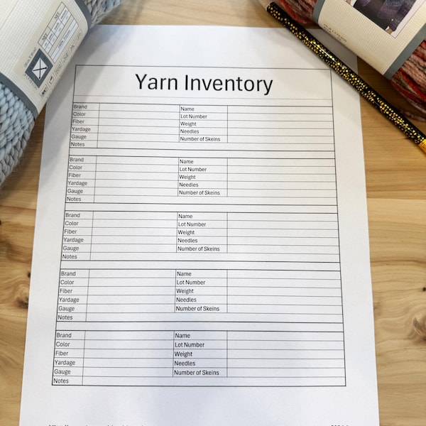 Gareninventaris om je garen georganiseerd te houden (afdrukbare en digitale pdf's) - Organization for Knitters
