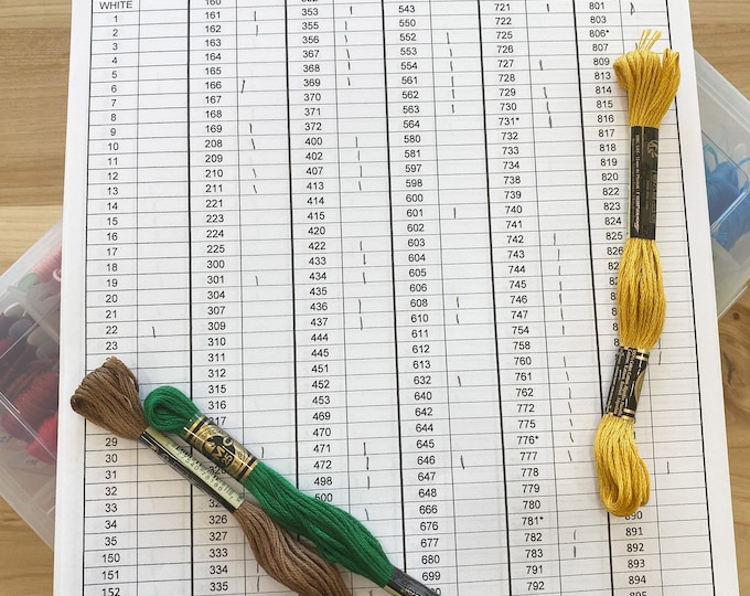 Printable DMC Floss Inventory Tracker DMC Thread Tracker Spreadsheet Etsy