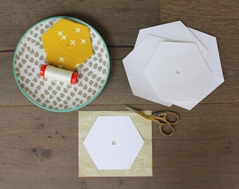 Hexagon English Paper Piecing Templates, Digital Download, 6 Different Sizes Available