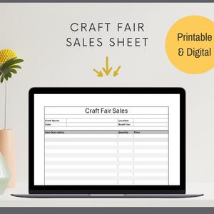 Craft Fair Sales Sheet for Crafts Shows, Makers Markets, and More (XLS and PDF files included - printable and digital) Updated for 2025