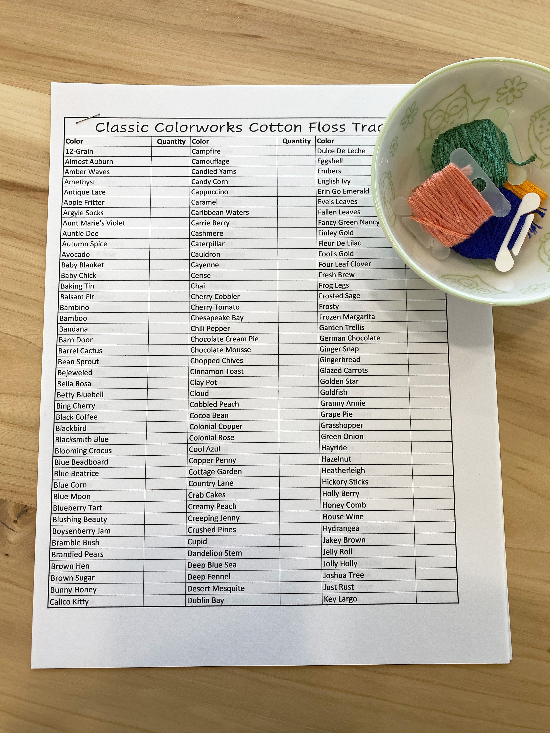 classic colorworks cotton and silk floss inventory tracker