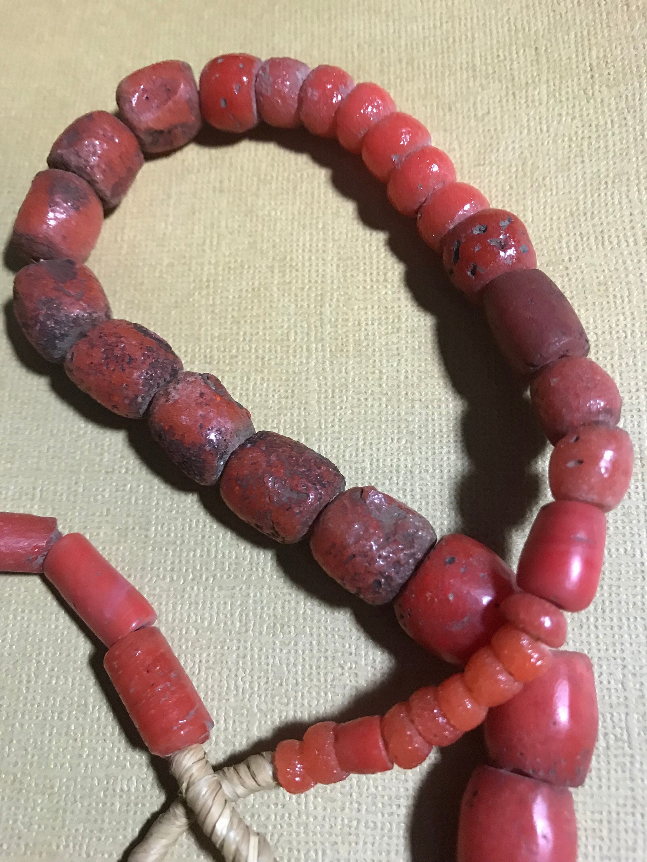 Antique Yoruba Chief White Heart Beads Necklace — The Bead Chest