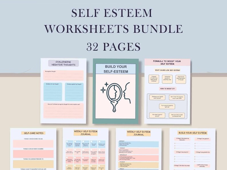 Build Your Self Esteem Therapy Worksheet - Etsy