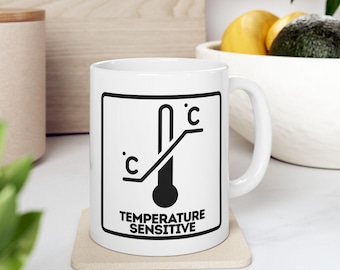 Temperature Sensitive Mug - Cold Chain Packaging Icon for Pharma Logistics, Food Storage, Warehouse and Supply Chain Operations