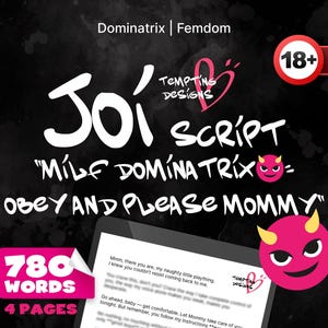 Onlyfans JOI Script (MILF Mommy Dominatrix, Femdom) | Findom PPV Sexting Guide, Adult jerk off instruction for OnlyFans, Findom, Femdom