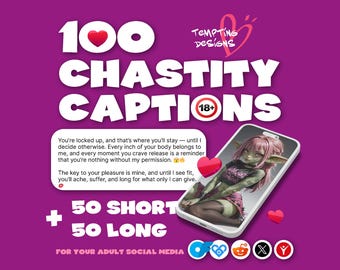 100 Chastity Captions | Short + Long Unique, Findom & Femdom Communication Templates, Message Direct for Dommes, Onlyfans Ebook