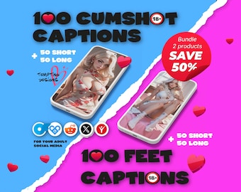 CumShot + Feet Captions Bundle | Short, Long Posts for Findom, Femdom OnlyFans creator, Financial Domination Phrases Ebook, Adult Captions