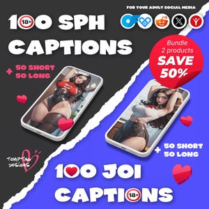 SPH + JOI Captions Bundle | Short, Long Posts for Findom, Femdom OnlyFans content creator, Financial Domination Phrases Ebook, Adult Caption
