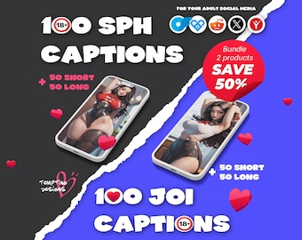 SPH + JOI Captions Bundle | Short, Long Posts for Findom, Femdom OnlyFans content creator, Financial Domination Phrases Ebook, Adult Caption
